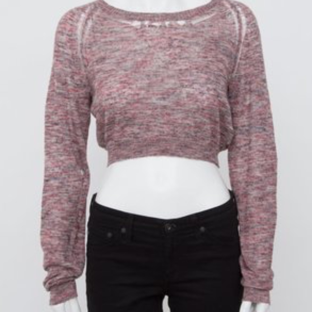 IRO cropped distressed sweater.